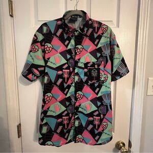 B Fresh 90’s Brewers Cup Geometric Men’s Button Up